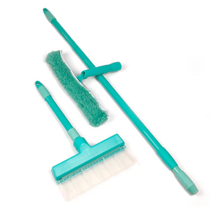 Aqua Blade Set including pre washer & telescopic Handle 80-140cm, ideal on windows, mirrors, tiles, & shower screens & car glass