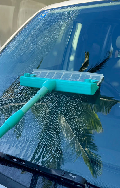 Aqua Blade Set including pre washer & telescopic Handle 80-140cm, ideal on windows, mirrors, tiles, & shower screens & car glass